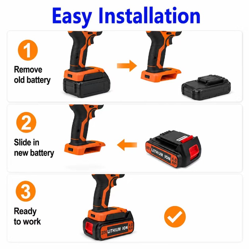 for 3/4/6/8Ah Long Runtime BL2 - Black+Decker Tool 20V Max 评论和价格